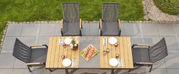 Gartenstuhl Kreta in Anthrazit mit Rope-Geflecht