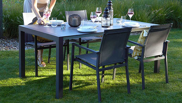 Gartentisch Alina II mit HPL Tischplatte in Anthrazit