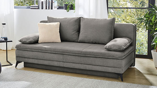 Graues Schlafsofa Laurica mit Feincord Bezug