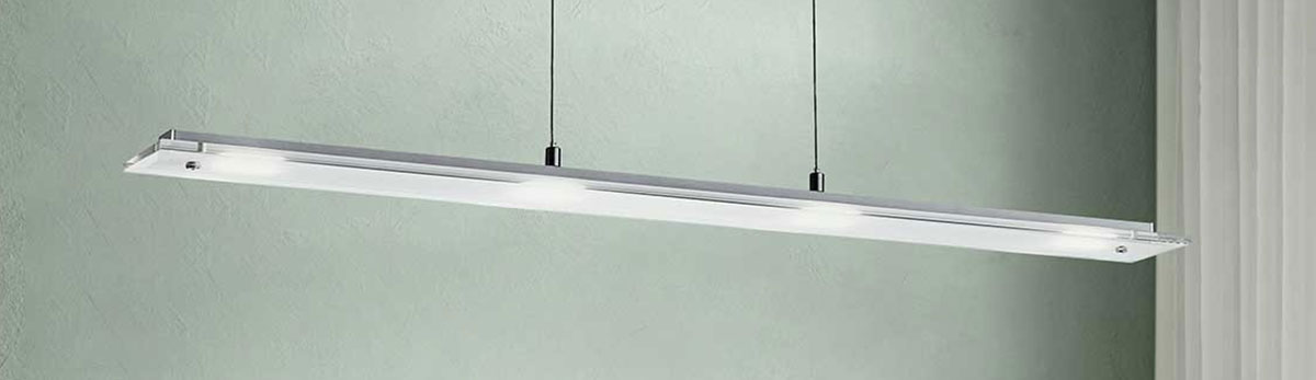 Pendelleuchte Tenso aus Metall mit Glasplatte