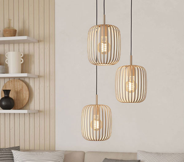 Hängeleuchte Romazzina mit 3 Elementen in Beige