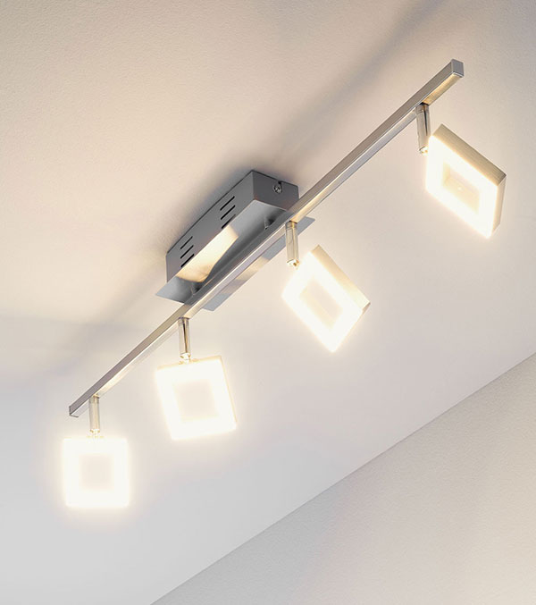 LED-Spot Real II in modernem silbernen Design mit flexibler Beleuchtung