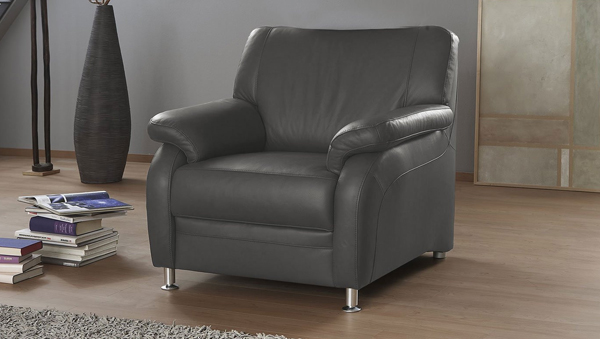 Sessel plano|FORM Tyler mit breiten Armlehnen und verchromten Füßen