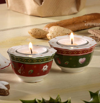 weißer weihnachtlicher Toy's Delight Teelichthalter