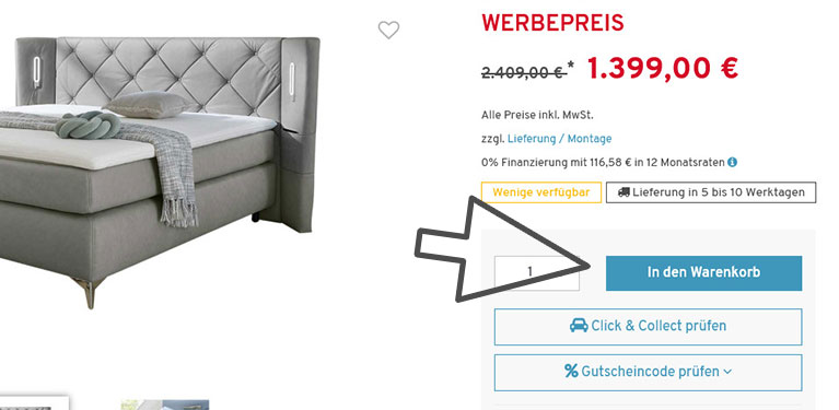 Artikel in Webshop auswählen