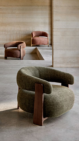 Kave Home Sessel mit drei verschiedenen Stoffbezügen