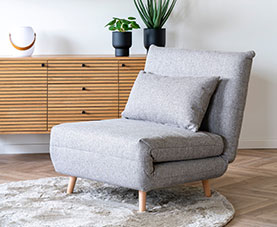 grauer, ausklappbarer Schlafsessel von Nilla