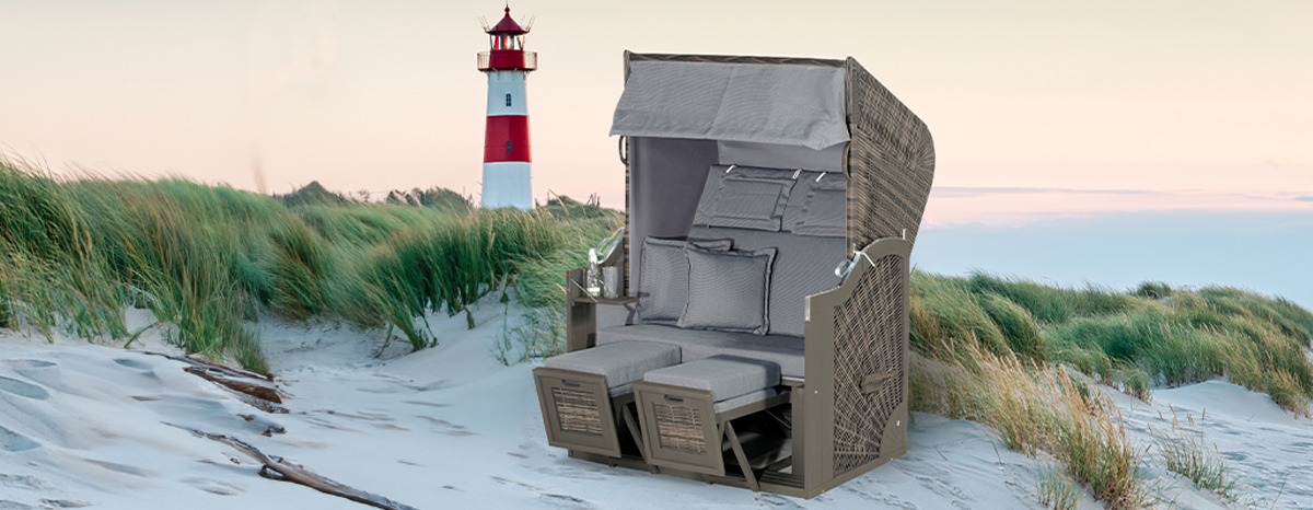 Strandkorb Borkum auf Düne am Meer