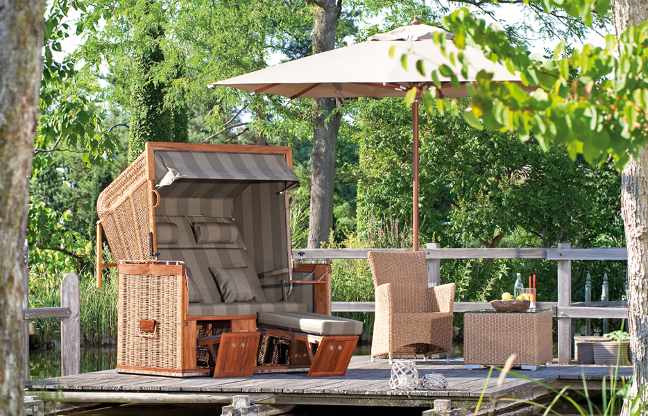 Strandkorb Teak XL am See