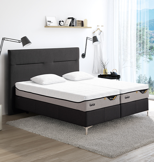 TEMPUR Polsterbett Discovery Design Pure in Charcoal Grey mit zwei Matratzen
