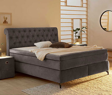 Klassisches Boxspringbett Sheffield Mix in Grau