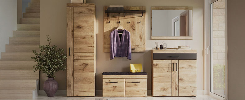 Klassische Garderobenserie Grainau mit Viking Eiche Fronten